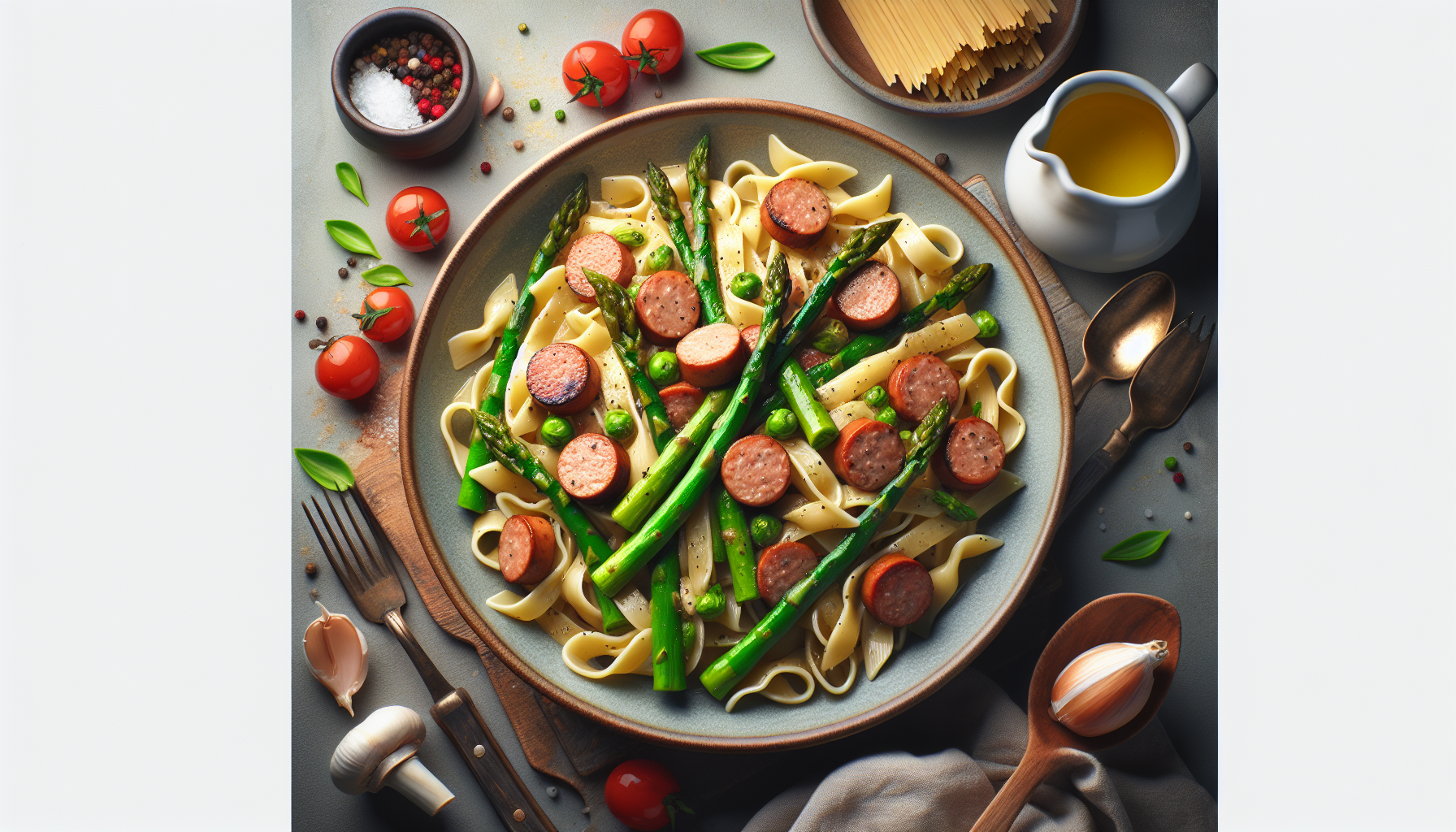 pasta con asparagi e salsiccia